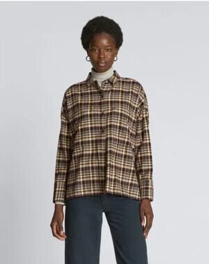 Everlane Boxy Plaid Flannel Soft Button Up Shirt - Sz XS